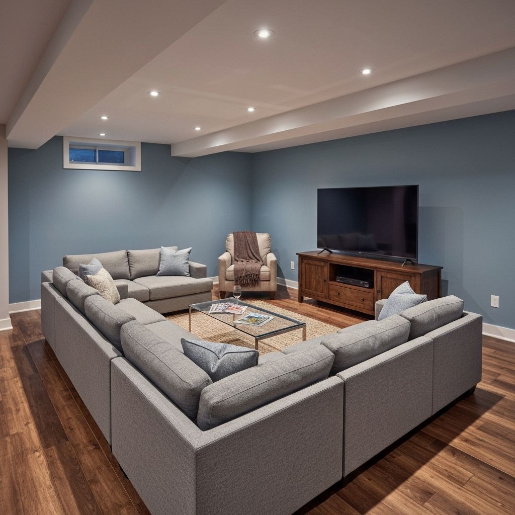 Finished Basement Living Space after